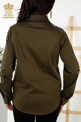 Pamuk Likra Kumaş İle Üretilen Gömlek Kelebek Desenli Kadın Giyim Üreticisi - 20235 | Reel Tekstil - Thumbnail
