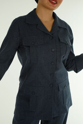 Pamuk Likra Kumaş İle Üretilen Gömlek Pantolon Cepli ve Düğmeli Kadın Giyim Üreticisi - | Reel Tekstil - Thumbnail