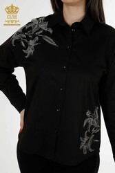 Pamuk Likra Kumaş İle Üretilen Gömlek Taş İşlemeli Kadın Giyim Üreticisi - 20252 | Reel Tekstil - Thumbnail