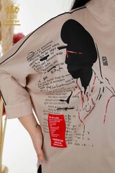 Pamuk Likra Kumaş İle Üretilen Gömlek Yarım Düğmeli Kadın Giyim Üreticisi - 20307 | Reel Tekstil - Thumbnail