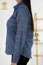 Pamuk Likra Kumaş İle Üretilen Gömlek Zımba İşlemeli Kadın Giyim Üreticisi - 20230 | Reel Tekstil - Thumbnail