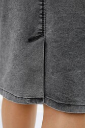 تنورة مصنوعة من قماش ليكرا محبوك ومطرز بالحجر الشركة المصنعة للملابس النسائية - 4177 | نسيج حقيقي - Thumbnail