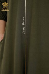فستان مصنوع من قماش قطن ليكرا لباس حريمي مفصل - 20331 | نسيج حقيقي - Thumbnail