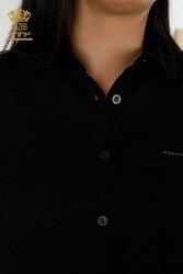 مُصنِّع ملابس نسائية مُفصلة بأزرار بأكمام القميص مع نسيج قطن ليكرا - 20403 | نسيج حقيقي - Thumbnail