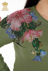 Trainingsanzug aus Scuba und zwei Garnen, Hersteller von Damenbekleidung mit Blumenmuster - 16522 | Echtes Textil - Thumbnail