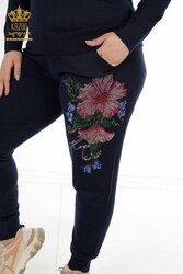 Trainingsanzug aus Scuba und zwei Garnen, Hersteller von Damenbekleidung mit Blumenmuster - 16522 | Echtes Textil - Thumbnail