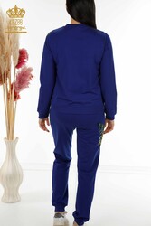 Scuba and Two Yarn Tracksuit Suit - Butterfly Pattern - Stone Embroidered - Women's Clothing - 17492 | Real Textile - Thumbnail