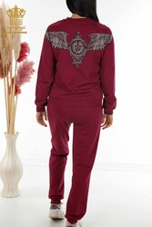 Scuba and Two Yarn Tracksuit Suit Stone Embroidered Zipper Patterned Women's Clothing - 17493 | Real Textile - Thumbnail