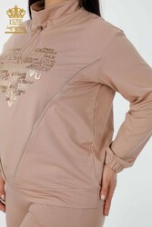 Scuba and Two Thread Tracksuit Suit Pocket Stone Embroidered Women's Clothing Manufacturer - 17446 | Real Textile - Thumbnail