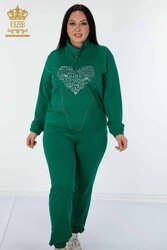 Scuba and Two Thread Tracksuit Suit Pocket Stone Embroidered Women's Clothing Manufacturer - 17446 | Real Textile - Thumbnail