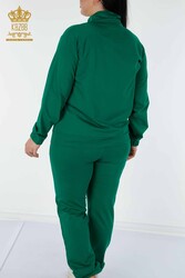 Scuba and Two Thread Tracksuit Suit Pocket Stone Embroidered Women's Clothing Manufacturer - 17446 | Real Textile - Thumbnail