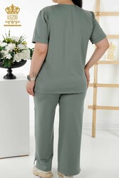 Scuba and Two Yarn Tracksuit Suit Short Sleeve Women's Clothing Manufacturer - 17548 | Real Textile - Thumbnail