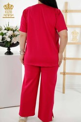 Scuba and Two Yarn Tracksuit Suit Short Sleeve Women's Clothing Manufacturer - 17548 | Real Textile - Thumbnail