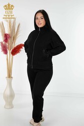 Scuba and Two Yarn Tracksuit Suit Zippered Women's Clothing Manufacturer - 17470 | Real Textile - Thumbnail