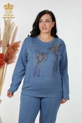Scuba and Two Yarn Tracksuit Suit Bird Pattern Women's Clothing Manufacturer - 17488 | Real Textile - Thumbnail