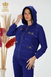 Scuba and Two Yarn Tracksuit Suit Cat Patterned Women's Clothing Manufacturer - 17442 | Real Textile - Thumbnail