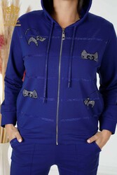 Scuba and Two Yarn Tracksuit Suit Cat Patterned Women's Clothing Manufacturer - 17442 | Real Textile - Thumbnail