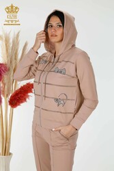 Scuba and Two Yarn Tracksuit Suit Cat Patterned Women's Clothing Manufacturer - 17442 | Real Textile - Thumbnail