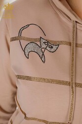 Scuba and Two Yarn Tracksuit Suit Cat Patterned Women's Clothing Manufacturer - 17442 | Real Textile - Thumbnail