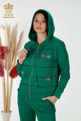 Scuba and Two Yarn Tracksuit Suit Cat Patterned Women's Clothing Manufacturer - 17442 | Real Textile - Thumbnail