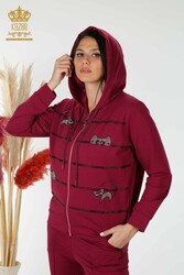 Scuba and Two Yarn Tracksuit Suit Cat Patterned Women's Clothing Manufacturer - 17442 | Real Textile - Thumbnail