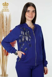 Scuba and Two Yarn Tracksuit Suit Floral Patterned Women's Clothing Manufacturer - 17494 | Real Textile - Thumbnail