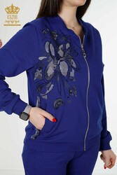 Scuba and Two Yarn Tracksuit Suit Floral Patterned Women's Clothing Manufacturer - 17494 | Real Textile - Thumbnail