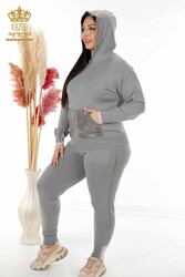 Scuba and Two Yarn Tracksuit Suit Hooded Women's Clothing Manufacturer - 16501 | Real Textile - Thumbnail