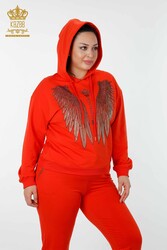 Scuba and Two Yarn Tracksuit Suit Hooded Women's Clothing Manufacturer - 17481 | Real Textile - Thumbnail