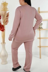 Scuba and Two Yarn Tracksuit Suit Pocket Stone Embroidered Women's Clothing Manufacturer - 20398 | Real Textile - Thumbnail