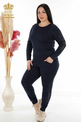 Scuba and Two Yarn Tracksuit Suit Stone Embroidered Women's Clothing Manufacturer - 16526 | Real Textile - Thumbnail