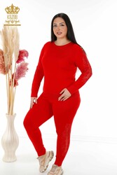 Scuba and Two Yarn Tracksuit Suit Stone Embroidered Women's Clothing Manufacturer - 16526 | Real Textile - Thumbnail