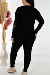 Scuba and Two Yarn Tracksuit Suit Stone Embroidered Women's Clothing Manufacturer - 16526 | Real Textile - Thumbnail