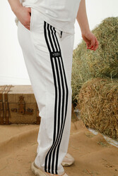 Made of Scuba and Two Threads Tracksuit - Striped - Short Sleeve - Women's Clothing Manufacturer - 17546 | Real Textile - Thumbnail