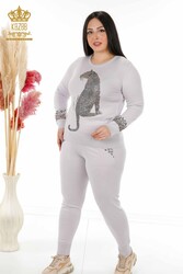 Scuba and Two Yarn Tracksuit Suit Tiger Pattern Women's Clothing Manufacturer - 16523 | Real Textile - Thumbnail