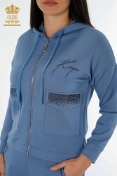 Scuba and Two Yarn Tracksuit Suit Zippered Women's Clothing Manufacturer - 17426 | Real Textile - Thumbnail