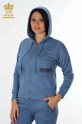 Scuba and Two Yarn Tracksuit Suit Zippered Women's Clothing Manufacturer - 17426 | Real Textile - Thumbnail