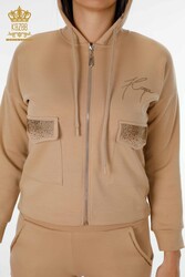 Scuba and Two Yarn Tracksuit Suit Zippered Women's Clothing Manufacturer - 17426 | Real Textile - Thumbnail