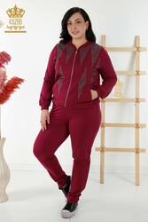 Scuba and Two Yarn Tracksuit Suit Zippered Women's Clothing Manufacturer - 17537 | Real Textile - Thumbnail