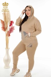 Scuba and Two Yarn Tracksuit Suit Hooded Women's Clothing Manufacturer - 16453 | Real Textile - Thumbnail