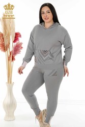 Scuba and Two Yarn Tracksuit Suit Hooded Women's Clothing Manufacturer - 16453 | Real Textile - Thumbnail
