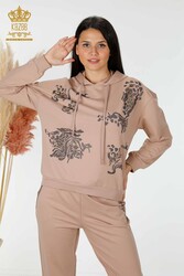 Scuba and Two Yarn Tracksuit Suit Hooded Women's Clothing Manufacturer - 17482 | Real Textile - Thumbnail