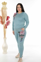 Scuba and Two Yarn Tracksuit Suit Floral Patterned Women's Clothing Manufacturer - 16522 | Real Textile - Thumbnail