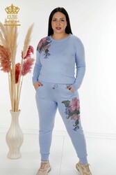 Scuba and Two Yarn Tracksuit Suit Floral Patterned Women's Clothing Manufacturer - 16522 | Real Textile - Thumbnail