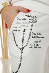 Scuba- und Zwei-Thread-Trainingsanzug mit Reißverschluss, gemusterter, mit Steinen bestickter Damenbekleidung – 17491 | Echtes Textil - Thumbnail