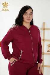 Scuba ve İki İplikten Üretilen Eşofman Takım Boncuk Taş İşlemeli Kadın Giyim Üreticisi - 17536 | Reel Tekstil - Thumbnail