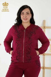 Scuba ve İki İplikten Üretilen Eşofman Takım Desenli Taş İşlemeli Kadın Giyim Üreticisi - 17529 | Reel Tekstil - Thumbnail