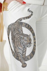 Scuba ve İki İplikten Üretilen Eşofman Takım Kaplan Desenli Kadın Giyim Üreticisi - 17495 | Reel Tekstil - Thumbnail