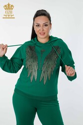 Scuba ve İki İplikten Üretilen Eşofman Takım Kapüşonlu Kadın Giyim Üreticisi - 17481 | Reel Tekstil - Thumbnail
