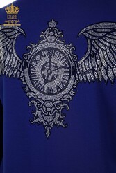 Scuba ve İki İplikten Üretilen Eşofman Takım Taş İşlemeli Fermuarlı Desenli Kadın Giyim - 17493 | Reel Tekstil - Thumbnail